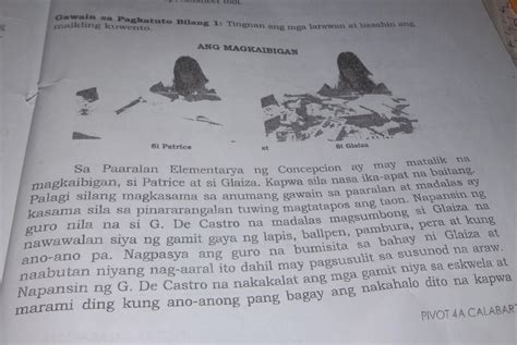 Gawain Sa Pagkatuto Bilang 1 Tingnan Ang Mga Larawan At Basahin Ang