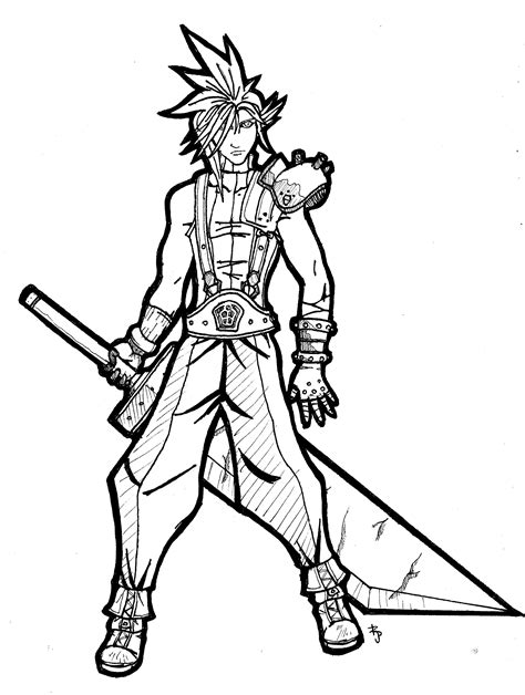 Final fantasy 14 coloring pages. Cloud Strife by arvalis on DeviantArt