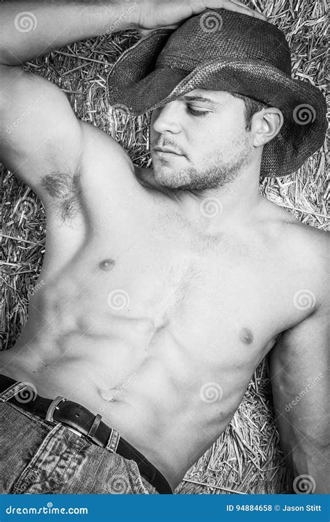 Shirtless Cowboy Abs Stock Photo Image Of Stomach Adult 94884658