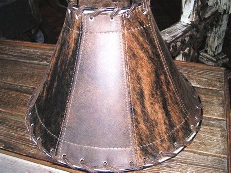 Southwest Table Lamp Shade Leather Western Cowhide Rustic Etsy Lamp