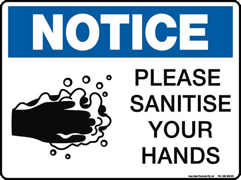 Notice Please Sanitise Your Hands Covid 19 Coronavirus Signage