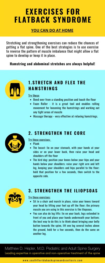 Exercises For Flat Back Syndrome Infographic Spine Surgeon Fl