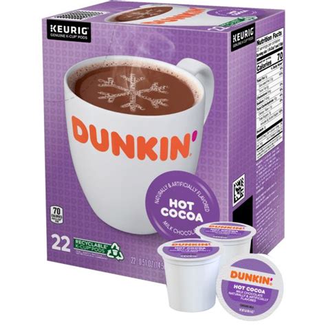 Dunkin Donuts Milk Chocolate Single Serve Hot Cocoa K Cup 051 Oz