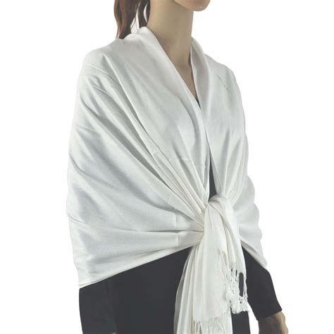 Solid Silky Wedding Pashmina White Wholesale Scarves City