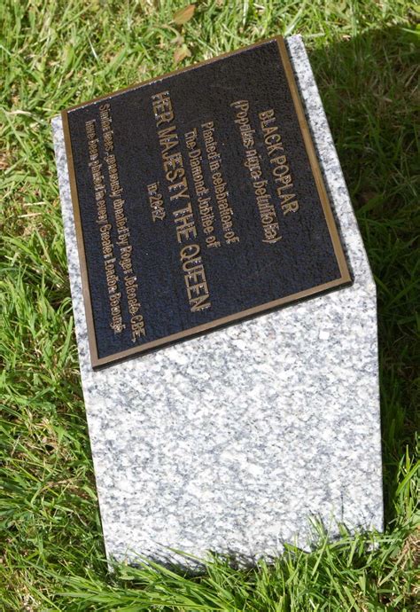 Cast Bronze Commemorative Plaque On Grey Granite Plinth The Sign