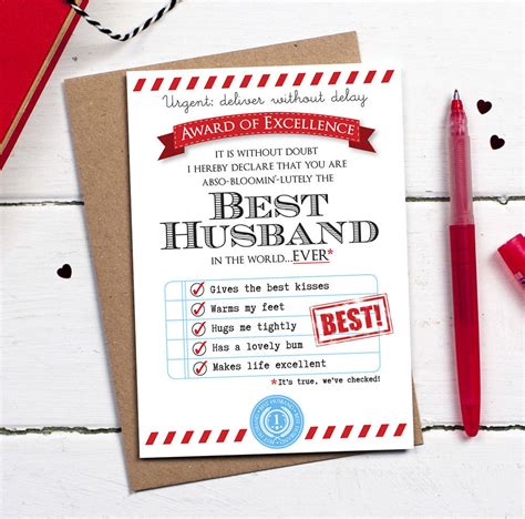 Best Husband Card By Eskimo Kiss Designs