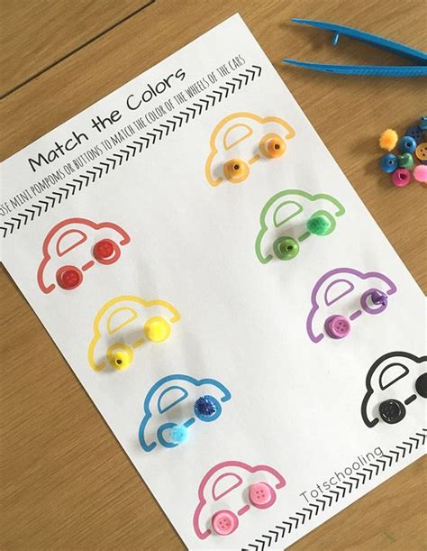 Free Printable Car Themed Activity For Preschoolers To Practice Color