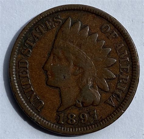 1897 United States Of America One Cent M J Hughes Coins
