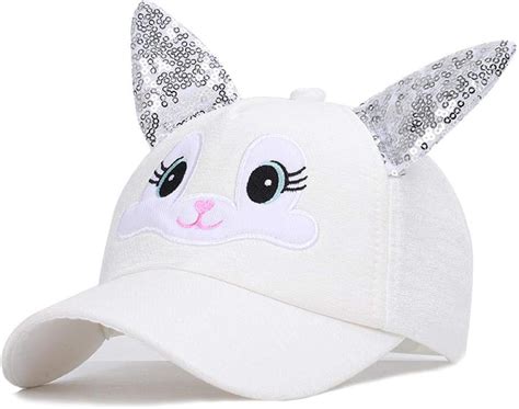 New Cute Rabbit Embroidery Childrens Baseball Cap Shiny Hat Rabbit