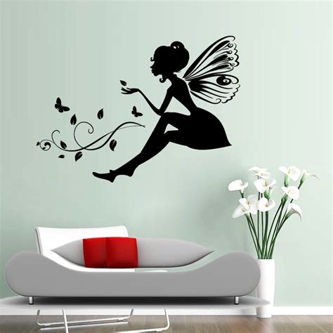 Aw9065 Fairy Silhouette Angel Wall Sticker Decal Home Decal Mural