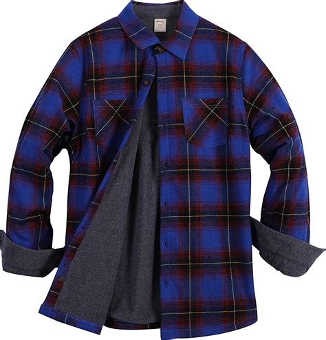 Zenthace Womens Thermal Fleece Lined Plaid Button Down Flannel Shirt
