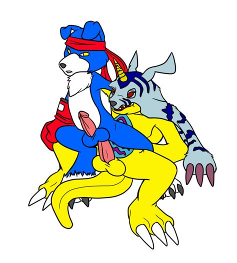 Rule 34 Anthro Digimon Gabumon Gaomon Gay Interspecies Male Male Only Mostly Nude Nude Penis