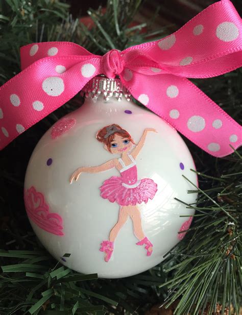 Personalized Hand Painted Ballerina Christmas Ornament