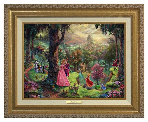 Thomas Kinkade Sleeping Beauty Canvas Classic Gold Frame