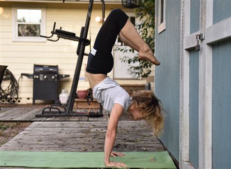 How To Yoga Scorpion Handstand Vrschikasana By Courtney Bell