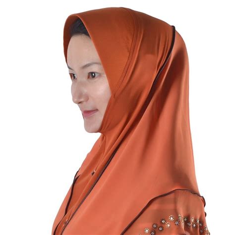 hawei home arabic muslim keffiyeh scarf wrap crystal ornament turban orange orange
