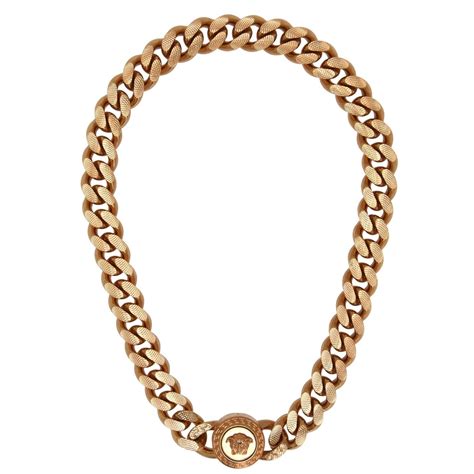 Versace Medusa Chainlink Necklace Unisex Gold Flannels