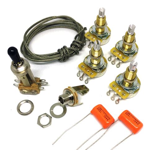 The classic les paul prewired 50s wiring harness gibson / epiphone short shaft pots orange drop tone caps 3 way switch. Guitarslinger Products | Premium Wiring Kit Elektronik Set ...