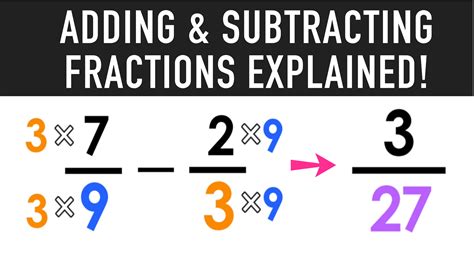 Adding And Subtracting Fractions With Unlike Denominators In 3 Steps