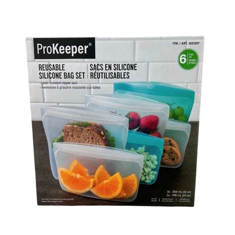 Prokeeper 6 Piece Reusable Silicone Bag Set Canadawide Liquidations