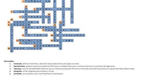 Desarrollo Organizacional AutoevaluaciÓn Crucigrama