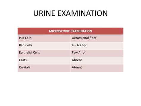 Normal Pus Cells In Urine Microscopy