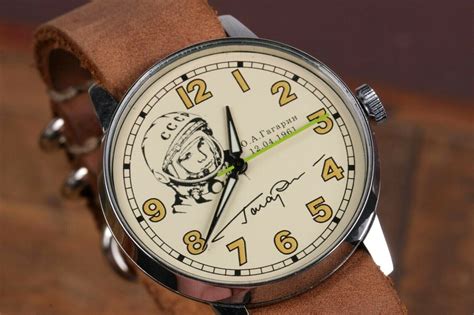 Wrist Watch Raketa Yuri Gagarin First Cosmonaut Soviet Russian