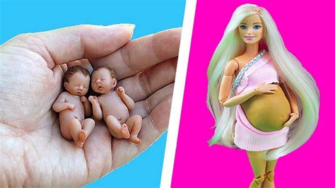 Amazing Barbie Pregnant And Hairstyle ~ Diy Barbie Hacks Barbie Diy Pregnant Barbie Diy