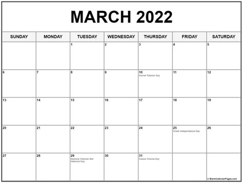 March 2022 Calendar With Holidays Usa Printable 2023 Printable Calendars
