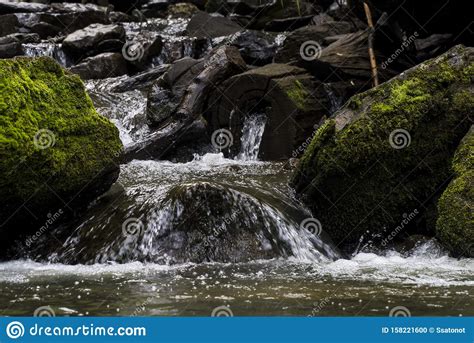 Landscape Mountain River With Waterfalls And Rapids Stock Photo Image