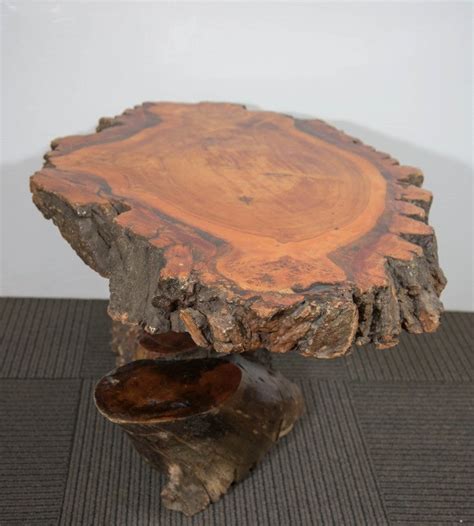 Bleached ash table i recently finished carving. Vintage Burled Cypress Wood Live Edge Side Table at 1stdibs