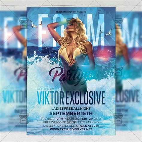 Foam Party Flyer Seasonal A5 Template Exclsiveflyer Free And Premium Psd Templates Party