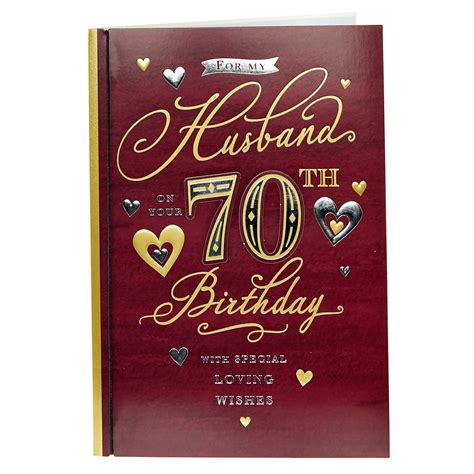 Buy 70th Birthday Card Husband Loving Wishes For Gbp 1