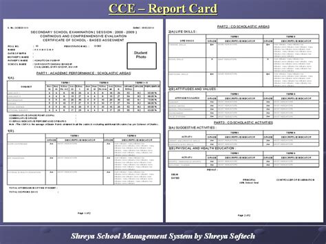 Cbse Cce Report Card Software Shreya Softech
