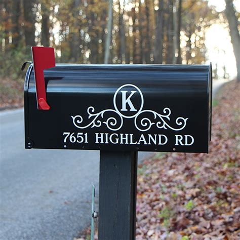 What is my mailbox number? Decorative Mailbox Numbers, Custom Family Initial & Street Name | VL0903