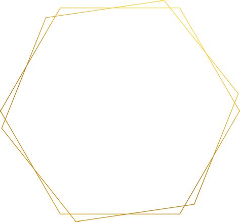 Free Luxury Wedding Geometric Gold Frame Border PNG With Transparent Background