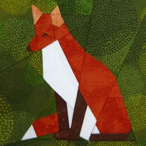 Red Fox Paper Piecing Quilt Pattern Pdf Etsy Paper Piecing Quilts