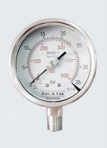 100 Mm Dialrange0 To 35 Barrag And Sak Full Stainless Steel Pressure