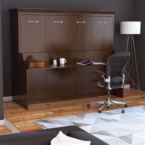 Adonis Horizontal Murphy Bed With Desk Combo White Sleepworks