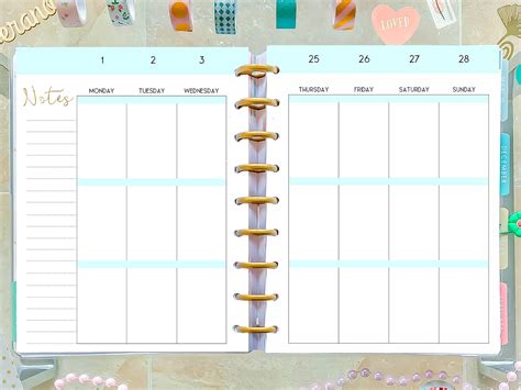 Editable Template For Happy Planner Weekly Planner Pages Weekly