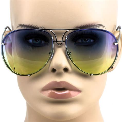 Oversized Designer Aviator Eyeglasses Gold Metal Frame Clear Lens Women