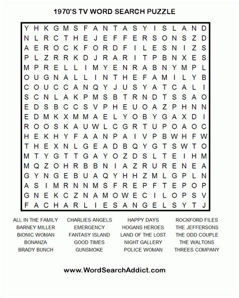 Printable Large Print Word Searches Printable Blank World