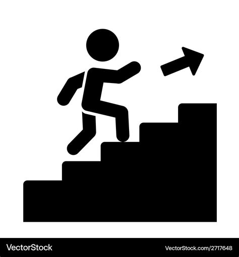 Man On Stairs Going Up Icon Royalty Free Vector Image