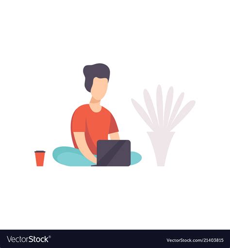 Freelancer Working At Home Remote Working Vector Image