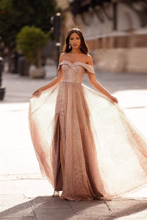 Candela Glitter Gown Rose Gold Rose Gold Gown Gowns Sequin Gown