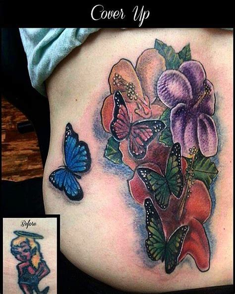28 Awesome Butterfly Tattoos With Flowers Cover Up Tattoos Butterfly