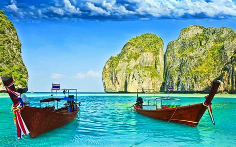 Télécharger Fonds Décran La Thaïlande Hdr La Mer Les Bateaux Les