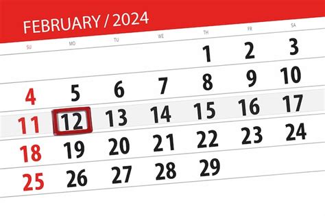 Calendário 2024 Prazo Dia Mês Página Organizador Data Fevereiro Segunda