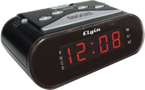 Elgin 4547e Alarm Clock With Auto Set 6 Red Led Display Time Sets Automatically With