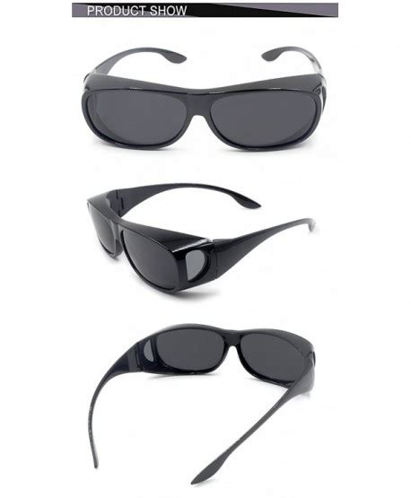 Wear Over Sunglasses For Men Women Polarized Lens Fit Over Prescription Glasses Uv400 Black